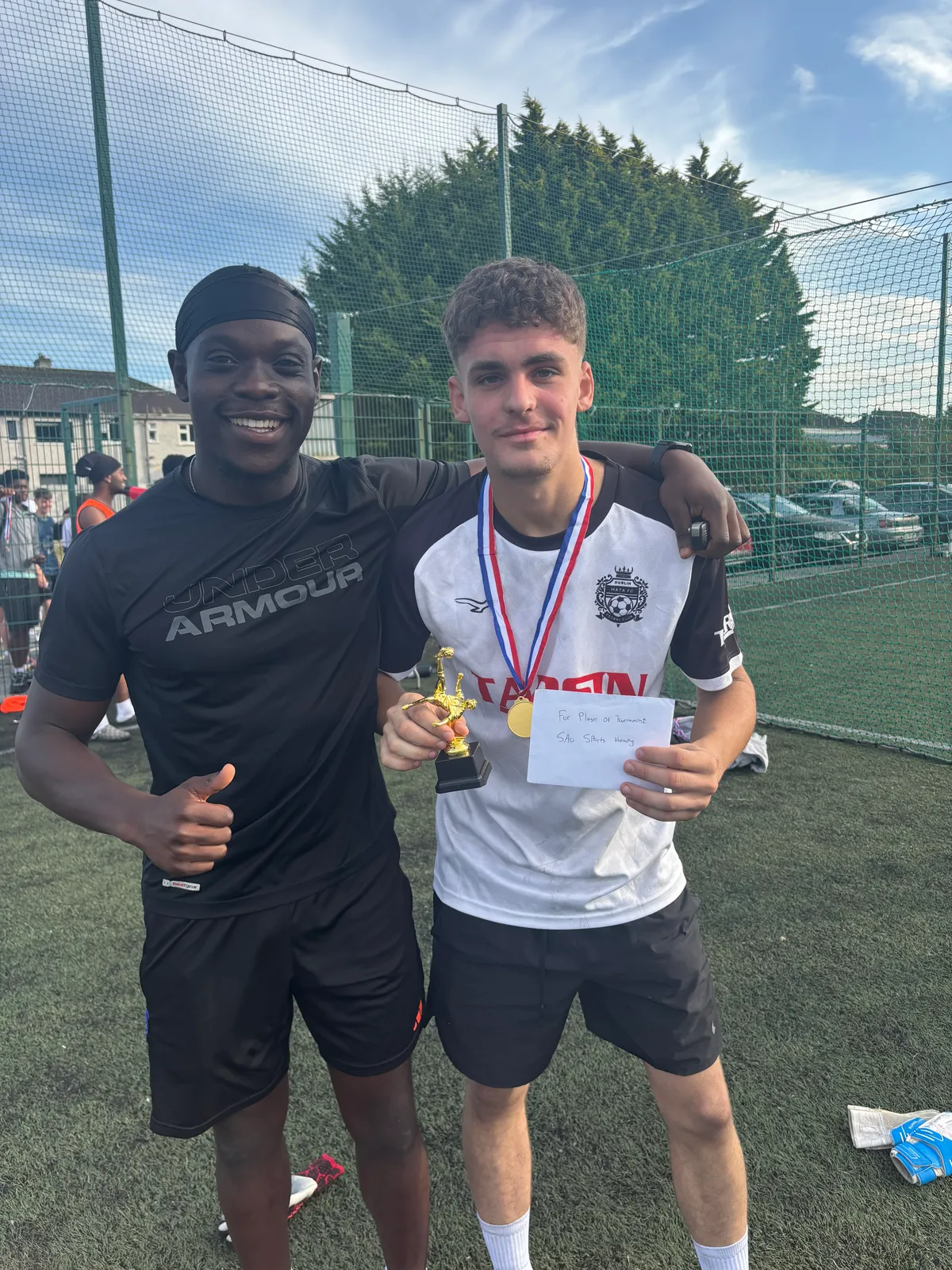 The Player of the Tournament award winner poses with his trophy at the 2026 Athlone's Finest tournament